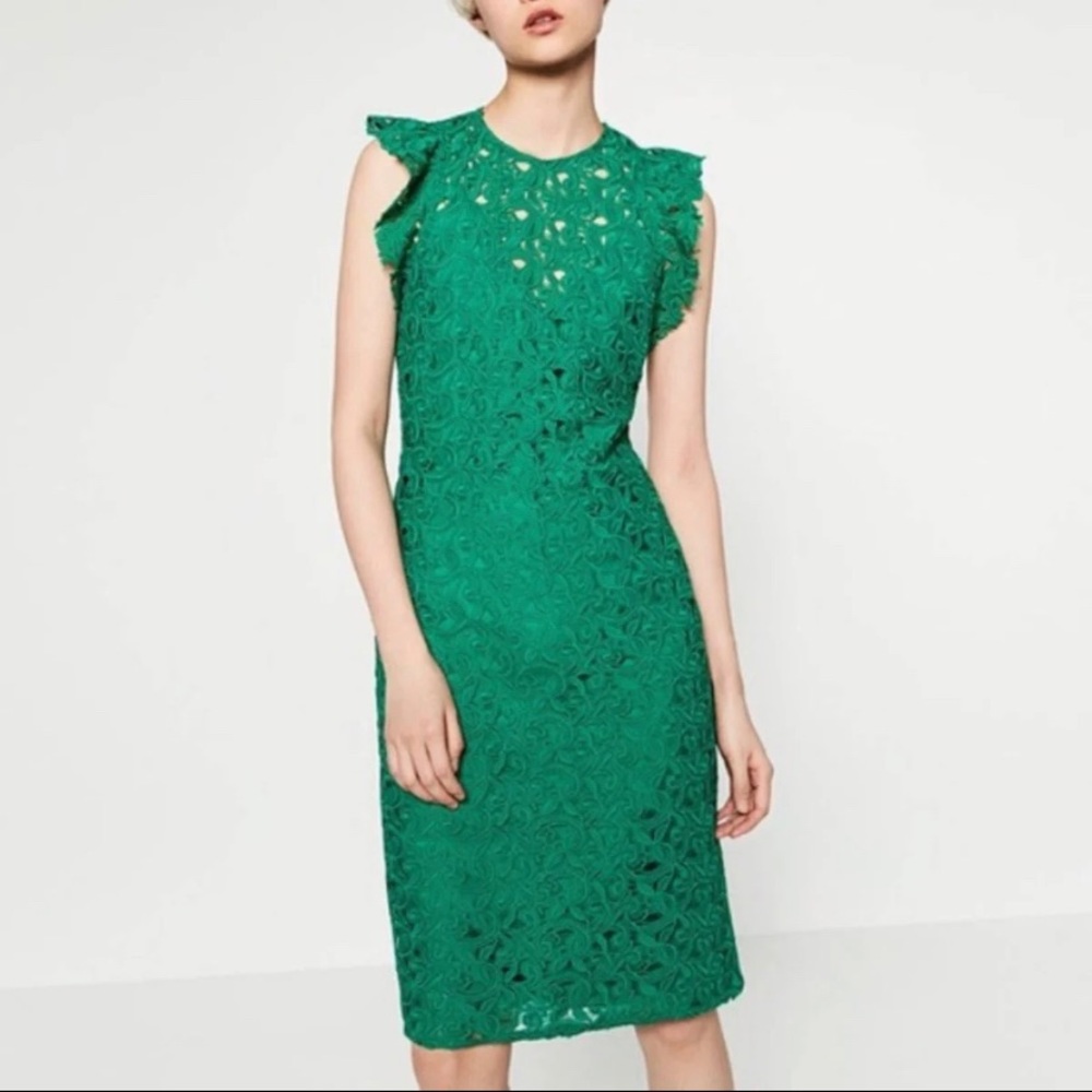 Zara Green Lace Dress L